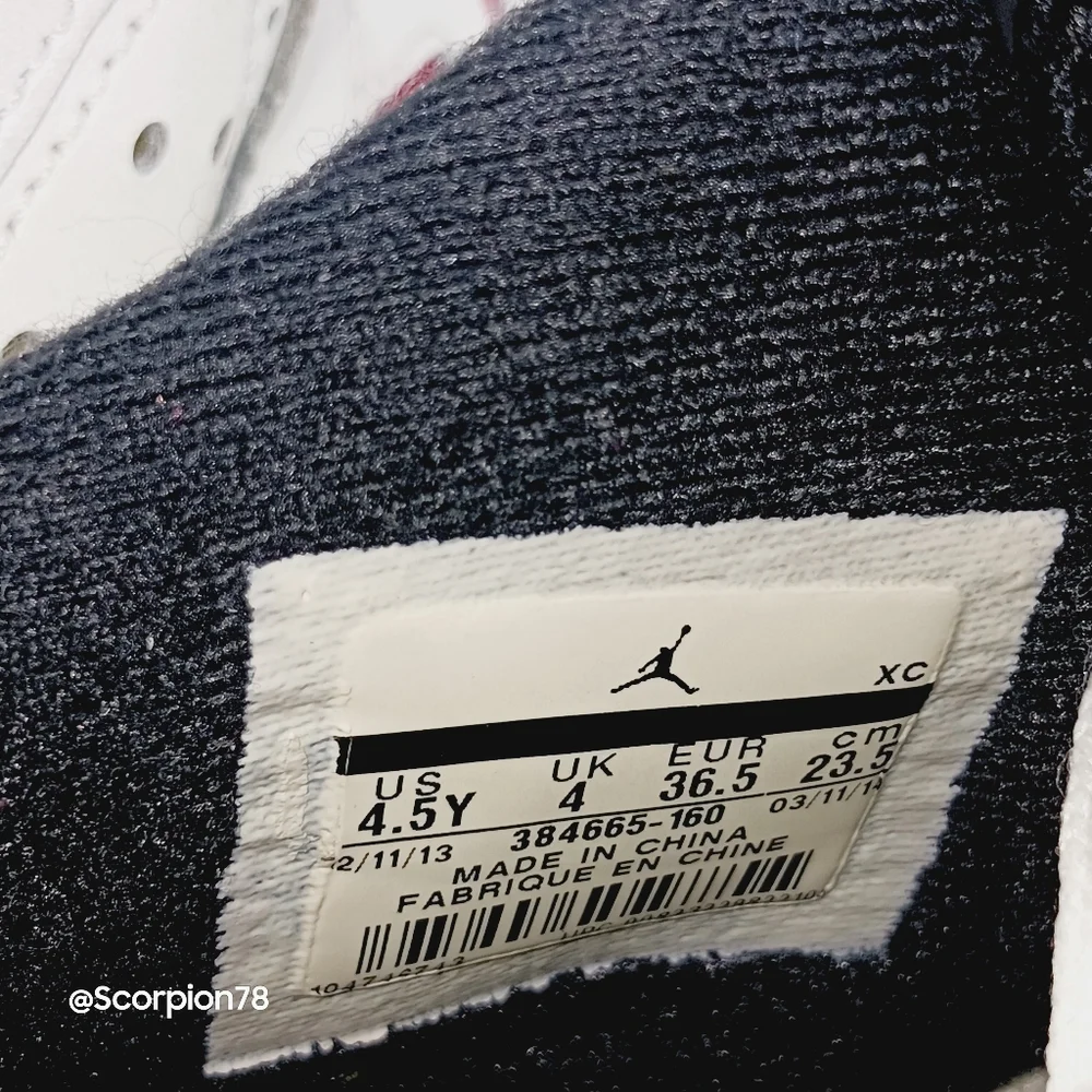 Jordan 6 Retro "Carmine" 2014 Basketball Shoes Size 4.5 Youth/6 Women - Picture 10 of 13